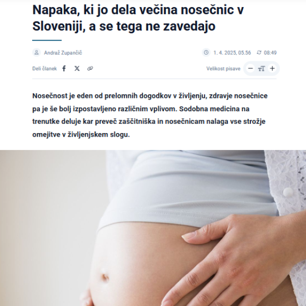 Uršula Reš Muravec zdravje nosečnic v Sloveniji za Svet24